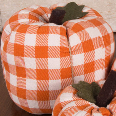 Cream Orange Check Pumpkin 6X4 Ornament ONRE0316 - The Fox Decor